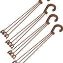 Plant Hanger, 4 Pcs - Flower Hanging Planters for Indoor and Outdoor Plants - Plastic Plant Holder with Hooks, Brown