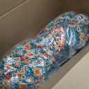 Lush Decor Boho Stripe Reversible Cotton Quilt 3-Piece Set, Full/ Queen, Turquoise & Tangerine - Bold Colorful Bohemian Bedding Set