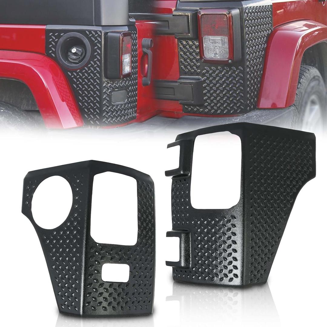KARPAL Rear Corner Guards Body Armor Compatible with 2007-2018 Wrangler JK JKU, Tail Light Cover
