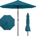 9FT Patio Umbrella Outdoor Table Umbrella w/Push Button Tilt and Crank, 8 Sturdy Ribs, UV Resistant Waterproof Market Umbrella for Pool, Deck, Backyard, Garden, Lake Blue