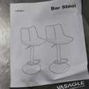 VASAGLE Bar Stools Set of 2, Adjustable Height Swivel Barstools with Ergonomic Backrest, Synthetic Leather, Larger Metal Base, Modern Tall Bar Chairs for Kitchen Island, Slate Gray