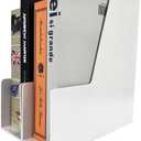 Vertical File Holder, Plastic Document and Magazine Organizer, Multi-purpose Document Organizer for Home Office (White)