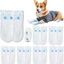 12Pcs Disposable Dog Booties for Paw Protection Dog Feet Covers Pet Shoes for Dogs Paw Wound Recovery Protectors with 1 Roll Dog Paw Bandage for Medium Large Dogs (Blue)