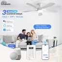 Sofucor Smart 52'' Low Profile Ceiling Fan with Lights and Remote, Flush Mount Ceiling Fan Work with APP/Alexa/Google for Modern Bedroom Living Room Patio, Dimmable LED Quiet Reversible DC Motor
