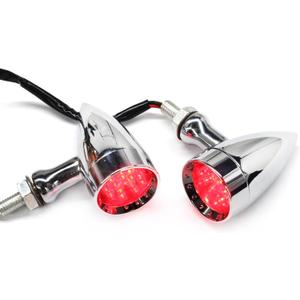 Red CNC Motorcycle Bullet LED Turn Signal Lights Blinker Indicator Front Rear Tail Light Compatible with Harley Honda Yamaha Suzuki