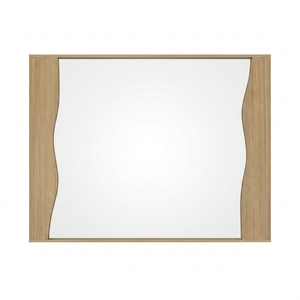 Mirror Brown Wood Outline Top and Bottom 29x32 Inches - Stuff's
