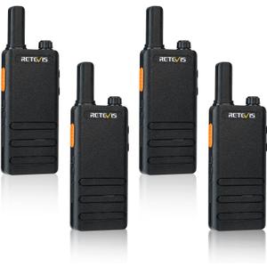 Retevis RT22P,New Version of RT22(2.0),Rechargeable Walkie Talkies for Adults,Compact FRS Two-Way Radios,VOX Handsfree,1620mAh Large Battery,USB C Charger,2 Way Radio for Small Store Hotel(4 Pack)