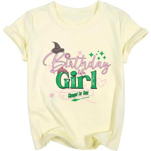 LOTUCY Birthday Girl Shirts Its Me Hi Im The Birthday Girl Its Me Shirt Letter Printed Party Outfit for Youth Girls (5-6 Years, Change for Good-apricot)