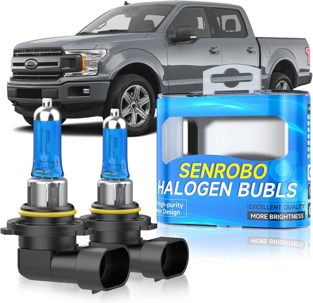 Halogen Headlight Bulbs Fit for Ford F150 2015-2023, 9005/HB3 High Beam Headlight Replacement Bulb, Super Bright 5000K White, Plug and Play, Pack of 2