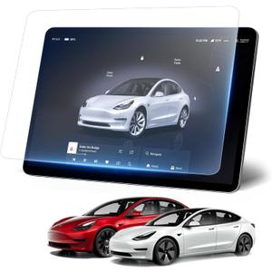 Matte Screen Protector for Tesla Model Y (2020-2024) & Model 3 (2017-2023) [No More Glare & Fingerprint & 9H] Tempered Glass Protector with Alignment Kit for Model 3/Y Accessories