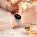 JR.DM Starlight Metal Watch Band Women 20mm Dressy Strap Stainless Steel Chain Bracelet Compatible with Samsung Galaxy Watch 7/6/5/4/Active 2/4 6 Classic/5 Pro/FE 40mm 42mm 43mm 44mm 45mm 46mm 47mm