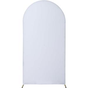 7.2FT Wedding Arch Cover, White Round Top Arch Backdrop Cover, Arch Backdrop Stand Covers for Wedding Baby Shower, Birthday, Anniversary, Banquet Decoration Garden Balloon Arch Decoration