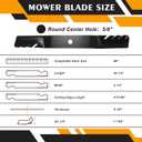 UC22008 High Lift Mower Blades Kit Compatible with 42" Deck John Dee-re X350 X330 X350R Z315E Z320M Z320R S220 S240 Lawn MowersReplace M170642, 2 Pack