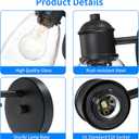Black Wall Sconce Set ot Two, Hardwired Wall Lights for Bedroom, Modern Indoor Wall Light Fixtures with Seeded Glass for Bathroom Beside Mirror Living Room Hallway Kitchen