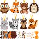 Blosssound 32 Sets Thanksgiving Religious Craft Kits for Kids Fall Animals Crafts Sticker DIY Owl Squirrel Ornament Make Your Own Bible Craft Projects for Autumn Sunday School Classroom Party(Animals)