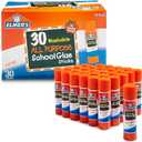 Elmer's All Purpose School Glue Sticks, Acid-Free and Washable, Clear, 7 Grams, 30 Count - Craft Projects, Poster, Vision Board, Classroom Supplies, #1 Teacher Brand