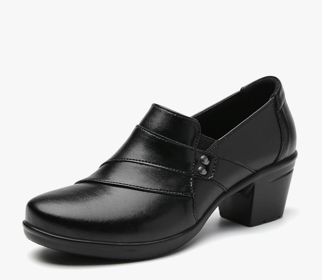 Loafers for Women Casual Comfortable Women's Pumps Shoes Loafers & Slip-ons Work Office Dressy Business Shoes, 7.5, Black 