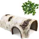 Reptile Hide Large Caves Simulation Tree Hideout Snake Hide Leopard Gecko Terrarium Plastic Plant Leaves Ornament Habitat Shelter Decor for Lizard Hermit Crab Spider Frog Amphibians