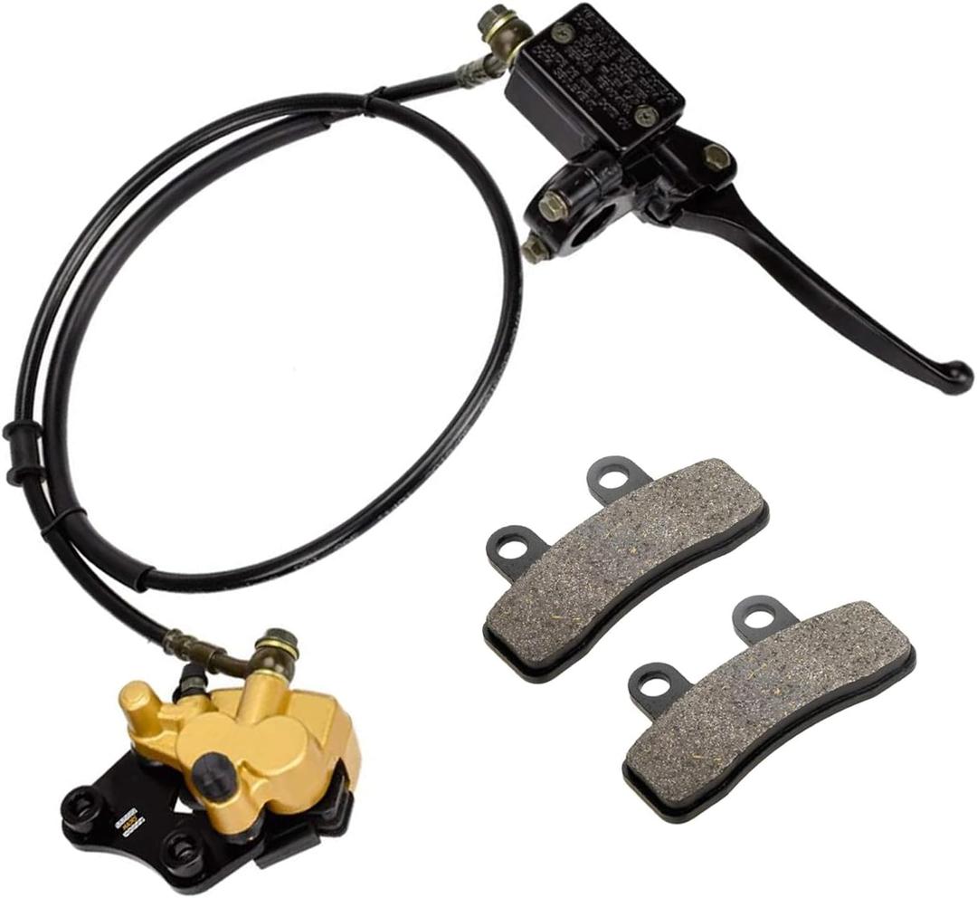 HIAORS Front Disc Brake Master Cylinder Caliper Assembly with Pads Compatible with 50cc 70cc 90cc 110cc 125cc SSR TaoTao Coolster Apollo RFZ Atomik Pit Dirt Bikes ATV Quad 4 Wheeler Parts