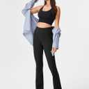 AFITNE Women's Flare Leggings High Waist Yoga Pants with Pockets Tummy Control Workout Casual Bootcut Pants (XS)