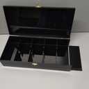 Black Acrylic Lockable Currency Tray, 5 Compartment Money Organizer for Cash, Cash Organizer Money Storage Box with Lockable Cover, Money Organizer for Cash