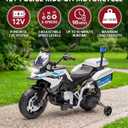 GARVEE Licensed BMW Police Motorcycle for Kids, 12V Electric Ride On Toy for Boys Girls Age 3-8, Battery Powered Motorbike w/LED Siren Lights, Music, 3 Speeds, Safety Training Wheels