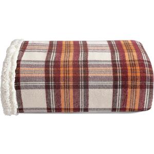 Eddie Bauer - Throw Blanket, Reversible Sherpa Fleece Bedding, Home Decor for All Seasons (Edgewood Red, Throw)