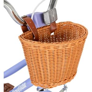 DRBIKE Kids Bike Basket for 12 14 16 18 inch Girls Bike Kid's Bicycle Baskets Front Handlebar Wicker Basket Kids Bicycle Accessories Brown