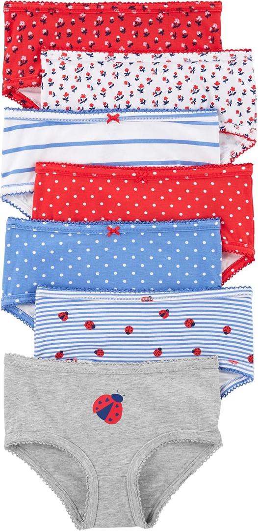 Carter's Girls' Little 7-Pack Underwear (4-5T, Ladybug)