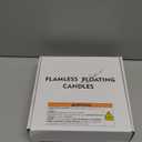 Homemory 24Pack 2 Flameless Led Floating Candles, 200 Hour Plastic Battery Operated Flickering Waterproof Tealights for Cylinder Vases, Centerpieces at Wedding, Party, Pool, Holiday (White Base)