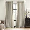 MIULEE Burlywood Birch Pinch Pleated 100% Blackout Linen Curtains for Bedroom, Room Darkening Memory Trained Window Curtains 90 inches Long for Living Room, Black Out Pleat Drapes, 2 Panels