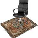 Anidaroel 36"x48" Chair Mat for Hardwood Floor/Tile Floor, Desk Chair Mat for Hard Floors, Under Desk Rug Protector for Rolling Chair, Computer Gaming Chair Mats, Low Pile Carpet Floor Mat (Brick Red/Dull Teal)