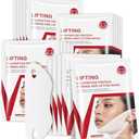 YAFUSIPE V Line Face Lifting Mask, 9 Pack V Line Chin Strap Lifting Double Chin Reducer, Polypeptide Protein Collagen Neck and Face Slimming Masks, Hydrating Neck Sheet Mask for Women Tightening