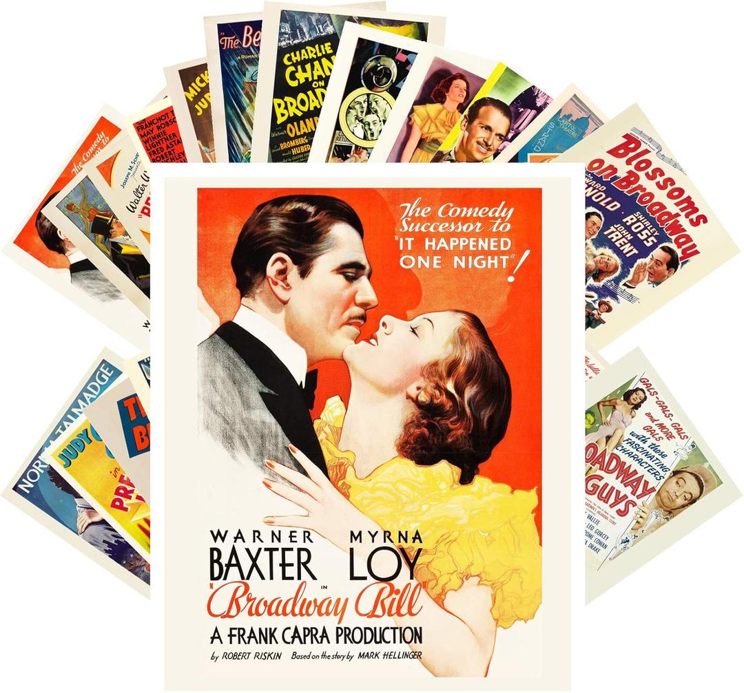 PIXILUV Vintage PostCards 24 pcs VINTAGE MUSICAL MOVIES BROADWAY Vintage Movie Posters REPRINT (Twentysix)