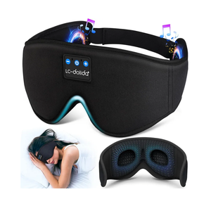 LC-dolida Sleep Headphones, 3D Sleep Mask Bluetooth Wireless Music Eye Mask, Sleeping Headphones for Side Sleepers Sleep Mask with Bluetooth Headphones Ultra-Thin Stereo Speakers Perfect for Sleeping