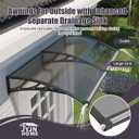 48x60 Inch Awning for Door Entrance,Polycarbonate Window Canopy Exterior Overdoor Shelter with Drainage,UV,Rain,Snow,Sun Shade Protection Outdoor Awnings for Outside,Patio,Porch,Deck,or House