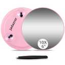 Jadazror-10X Makeup Magnifying Mirror, 6inch Hand mirrors Makeup Magnification and Tweezers Set, 10X Travel Magnified Mirror with Suction Cups for Easy Mounting-Blackhead/Blemish Removal for Women Men