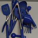 Culinary Couture Blue Silicone Kitchen Utensils Set of 6, Non-Stick Heat-Resistant Silicone Kitchen Utensils Set with Steel Inner Core