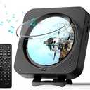 MICOCIOUS Portable CD Player with Bluetooth Desktop CD Player for Home CD Music Players withTimer,Builtin Dual Speakers with LED Display Home Audio Boombox FM Radio (Black)