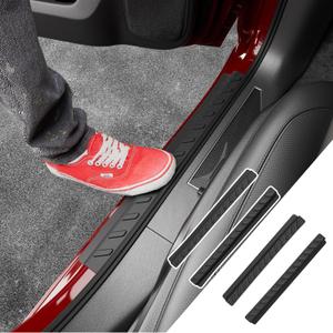 powoq Door Sill Protector Compatible with 2019-2026 Chevy Silverado GMC Sierra 1500 TPE Car Door Protector 4Pcs Car Sill Guard Replacement for 2019-2026 Chevy Silverado Accessories