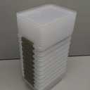 Citylife 1.3 QT 10 Pack Small Storage Bins Plastic Storage Container Stackable Box with Lids for Organizing, Clear White