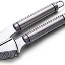 Drincarier Garlic Press Stainless Steel - Premium Professional Grade Garlic Mincer, Crusher & Peeler Set - Easy Clean, Dishwasher Safe & Rust-proof(A)