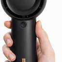 JISULIFE Portable Handheld Turbo Fan [18H Max Cooling Time], 6000mAh USB Rechargeable Personal Battery Operated Lash Small Pocket Fan with 5 Speeds for Travel/Outdoor/Vacation/Concerts- Black (Black-6000mAh)