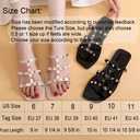 OMGard Womens Studded Sandals Jelly Shoes Ladies Flat, Beige Woman Summer Beach Jellies Slides with Rivets Dressy Cute Slippers Comfortable Slip On, 40