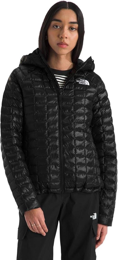 THE NORTH FACE Women's Thermoball Hooded Jacket | High Loft Insulation, Wind & Water Resistant, Adjustable Hood & Zip Pockets (Medium, Mocha Brown)