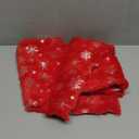 AQOTHES Soft Faux Fur Fuzzy Cute Decorative Throw Pillows Covers with Snowflake Glitter Printed Pillowcases for Christmas Decor Home Bed Room Sofa Chair Couch, Red, 18x18 inch, Pack of 2