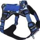 BUMBIN Tactical Dog Harness for Medium Dogs No Pull, Famous TIK Tok No Pull Puppy Harness, Fit Smart Reflective Pet Walking Harness for Training, Adjustable Dog Vest Harness with Handle Blue Camo M