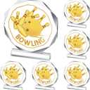 6 Pack Sports Trophy Acrylic Award Medals 4.72 x 4.72 Inch Sports Contest Trophies Bulk Plaques Team Prize Gift Trophies for Competition