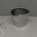 mDesign Round Metal Small 1.7 Gallon Recycle Trash Can Wastebasket, Garbage Container Bin for Bathrooms, Kitchen, Bedroom, Home Office - Durable Stainless Steel - Mirri Collection - Chrome