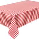 Waterproof Checkered Tablecloth Fabric - Rectangle 58x84 Inch Classic Gingham Buffalo Plaid Table Cloth for Indoor/Outdoor Use - Washable Table Cover for Kitchen, BBQs, and Parties
